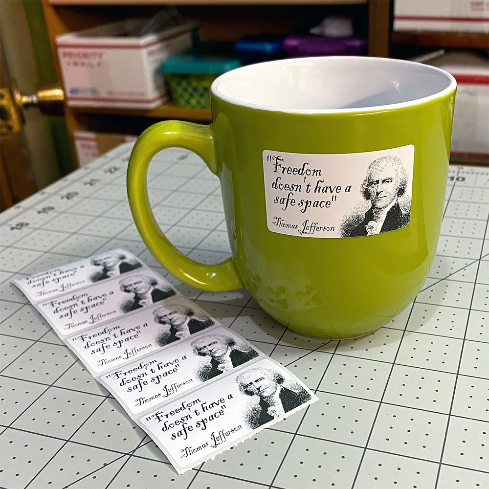 Freedom doesn't have a safe space Funny Thomas Jefferson Sticker Action Packs