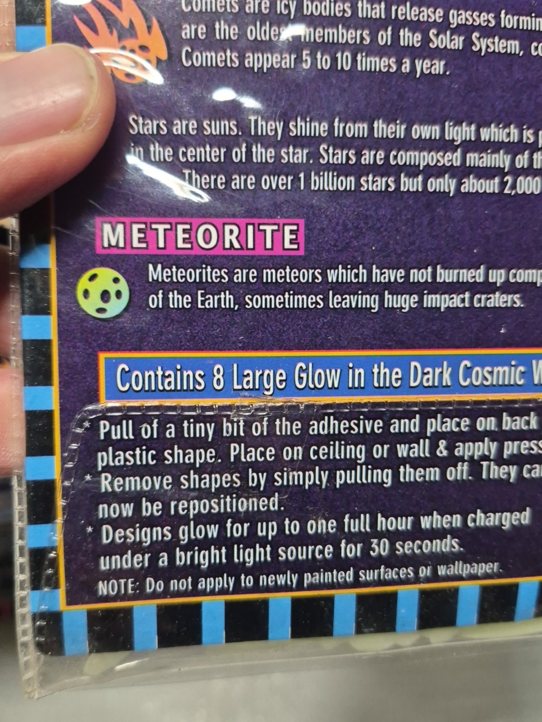 Vintage Illuminations 1997 Glow In The Dark Ceiling Stars Planets Comets Cosmos