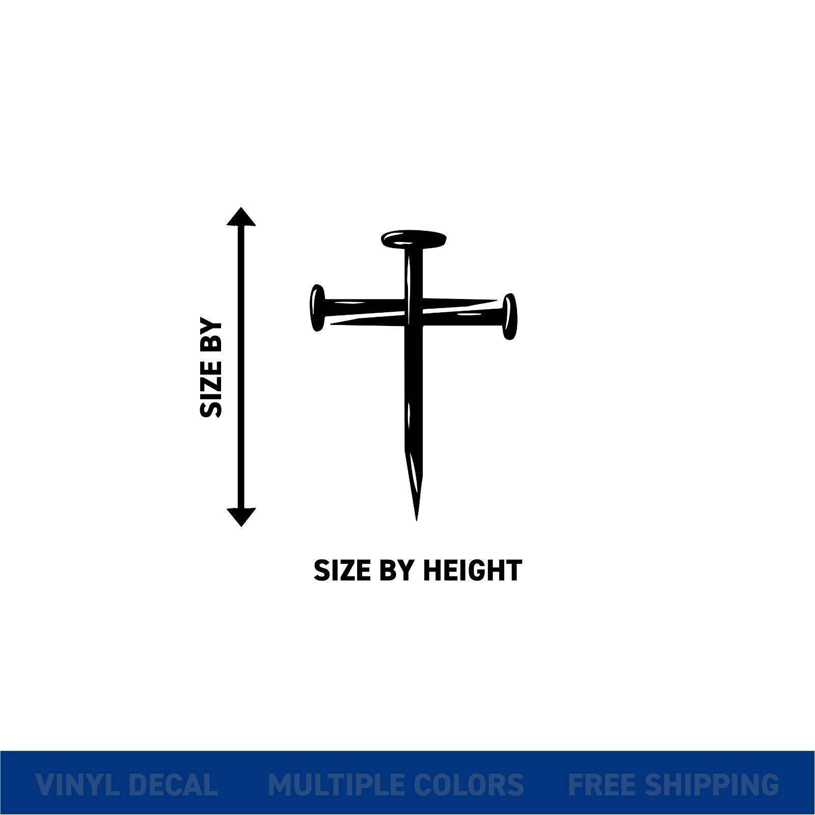 † Christian Cross Nails – Faith Symbol Car Vinyl Decal Sticker | Weatherproof