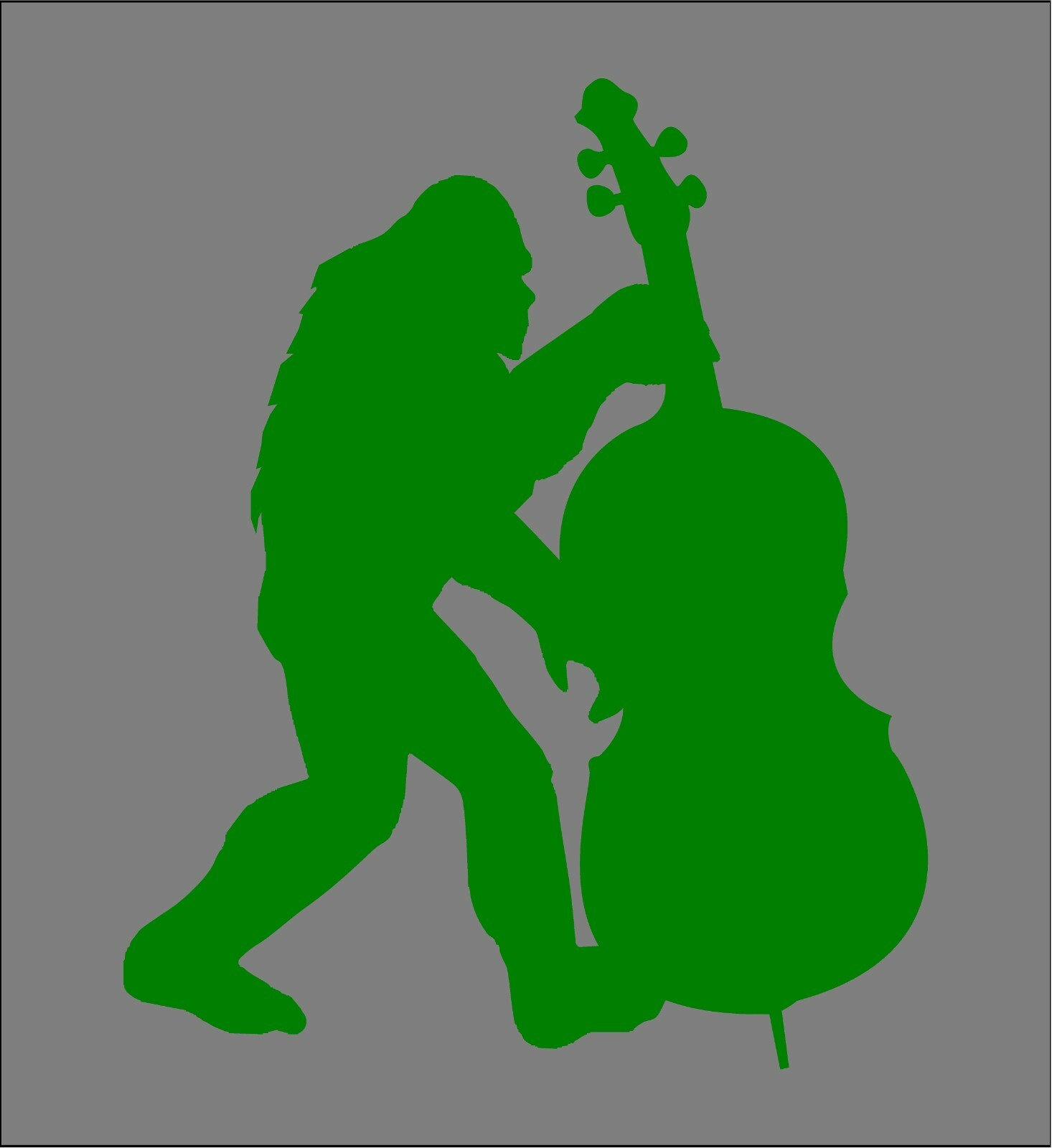 Bigfoot Decal with Upright Bass Musicians Music Funny Vinyl Truck Sticker
