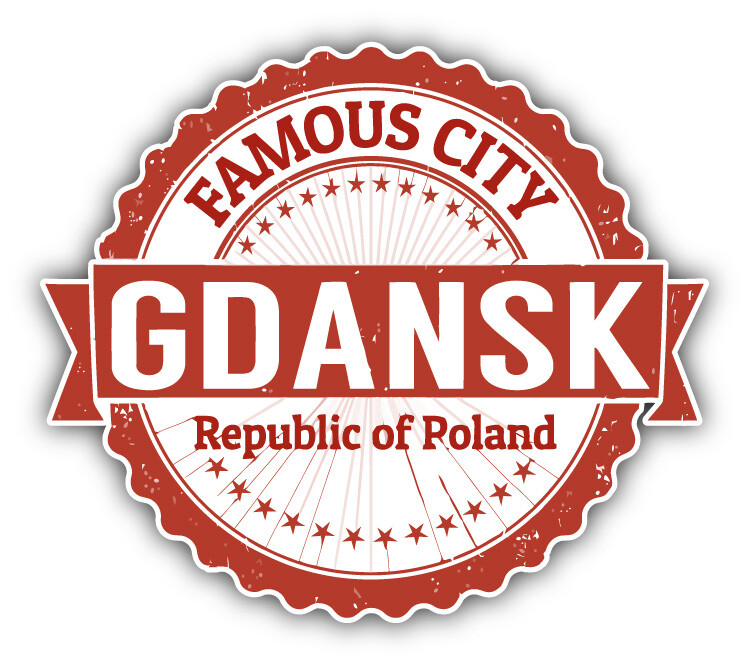 Gdansk City Poland Grunge Travel Stamp Car Bumper Sticker Decal