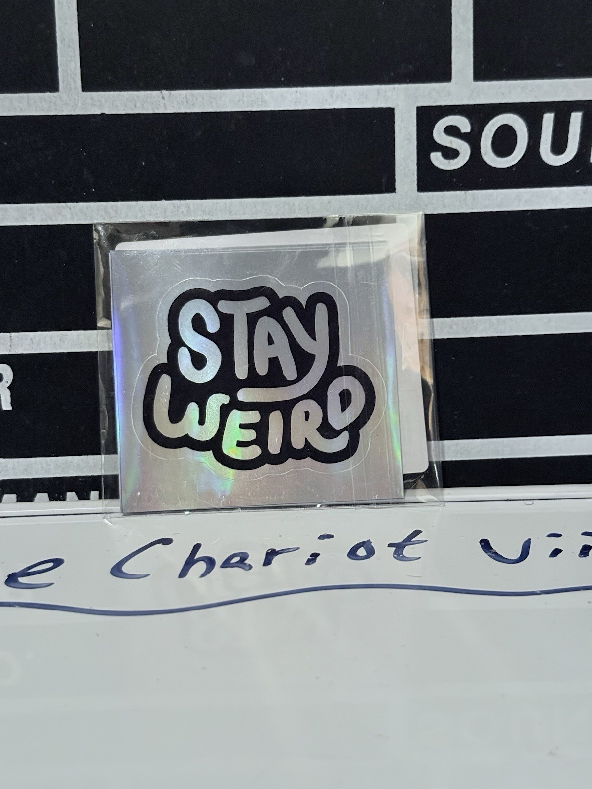 Holographic (Stay Weird) Sticker Small Size New Free Shipping Pack of 1