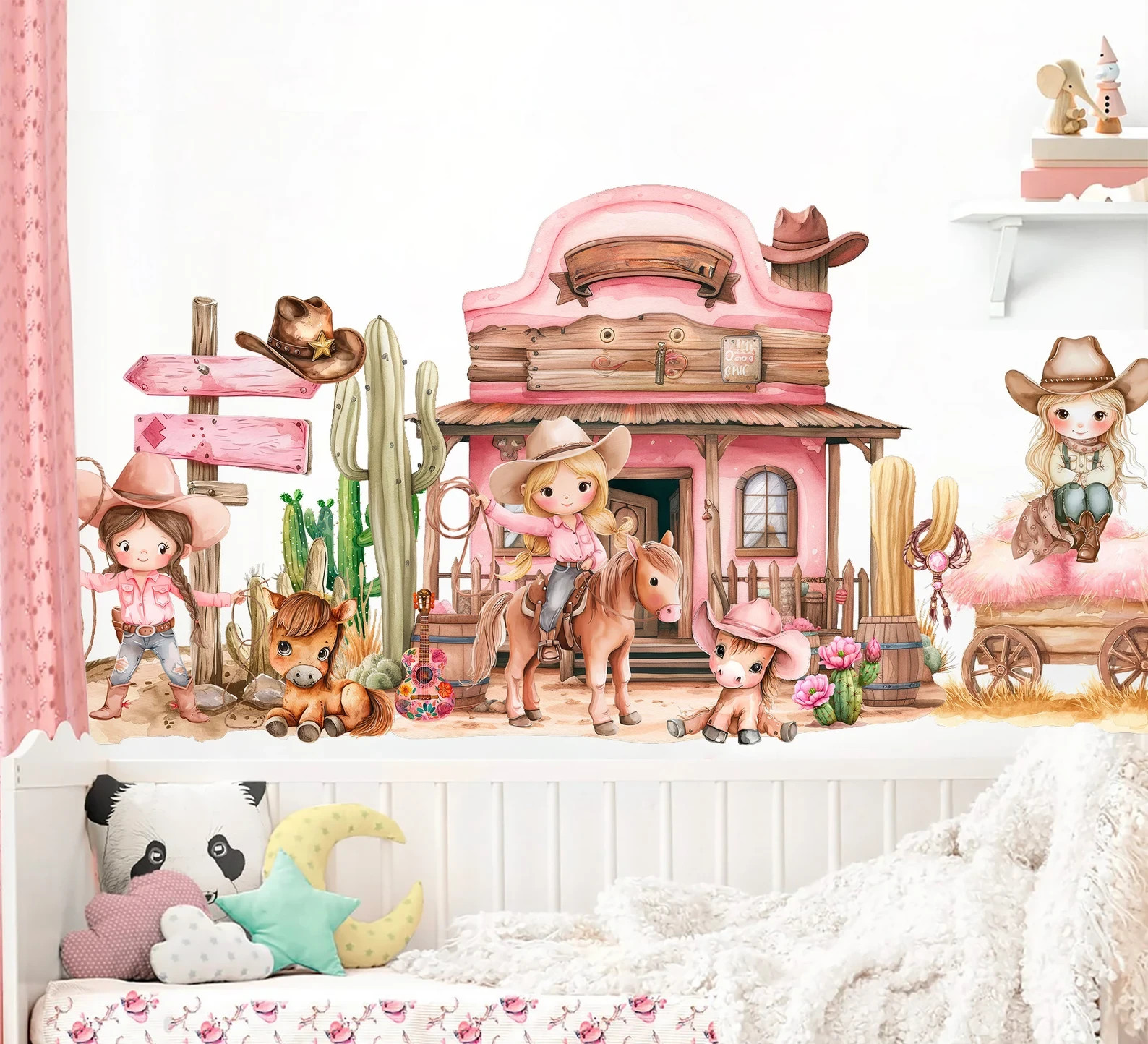 Desert Cowgirl Adventure Cactus Horses – Girls' Room Decor – BR462