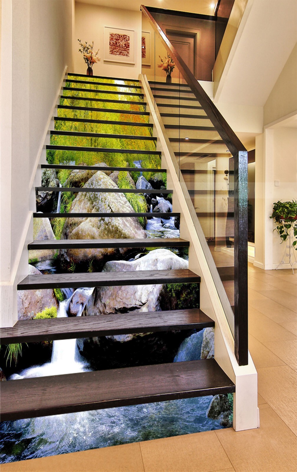 3D Stones Creek AZ819 Stair Risers Decoration Mural Vinyl Wallpaper Kay