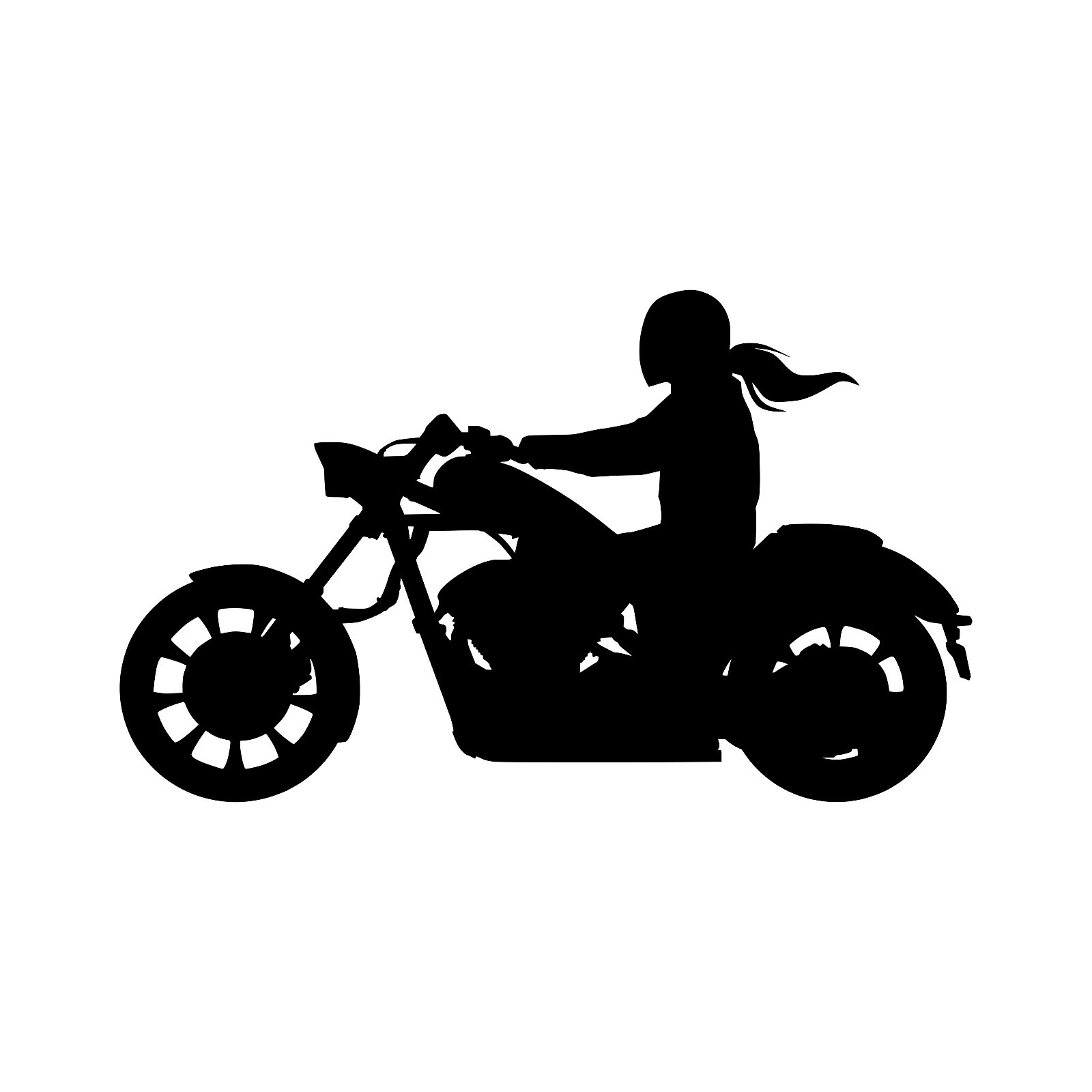 Motorcycle / Cruiser Bike Female Rider Vinyl Decal – Harley | Honda | Indian |