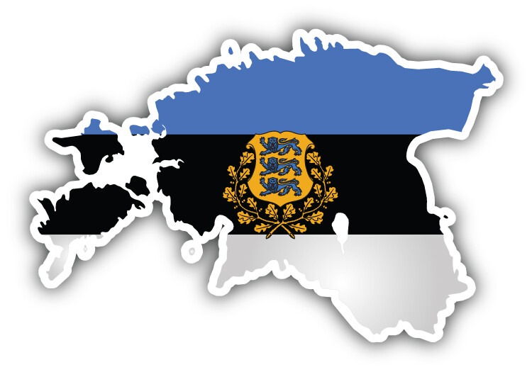 Estonia Map Flag Seal Car Bumper Sticker Decal