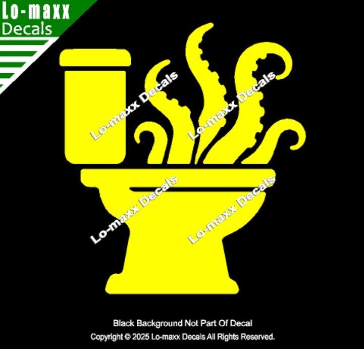 Octopus Tentacles Toilet Pictogram Restroom Vinyl Decal Unnatural Origins