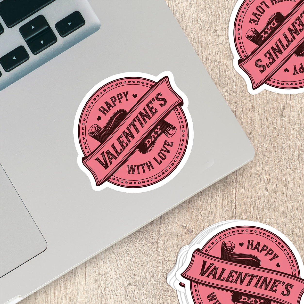 Happy Valentine’s Day With Love Vinyl Sticker