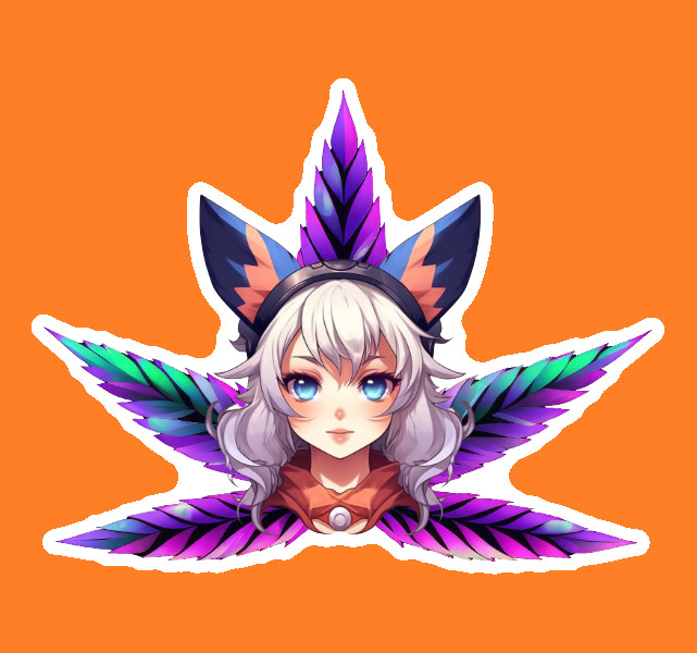Anime 420 Ganja Cat Sticker Pot Leaf Weatherproof UV Safe Stoner Vinyl Durable