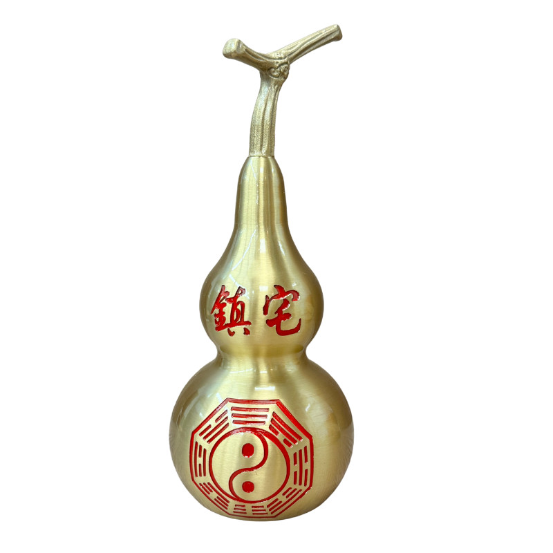 Brass Gourd yin yang hulu Home Decor Feng Shui Ornament 1 count