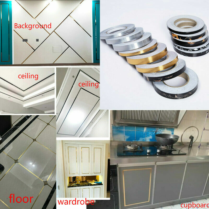 50M Self Adhesive Floor Crevice Line Wall Sticker Strip Tile Sealing Tape Crafts
