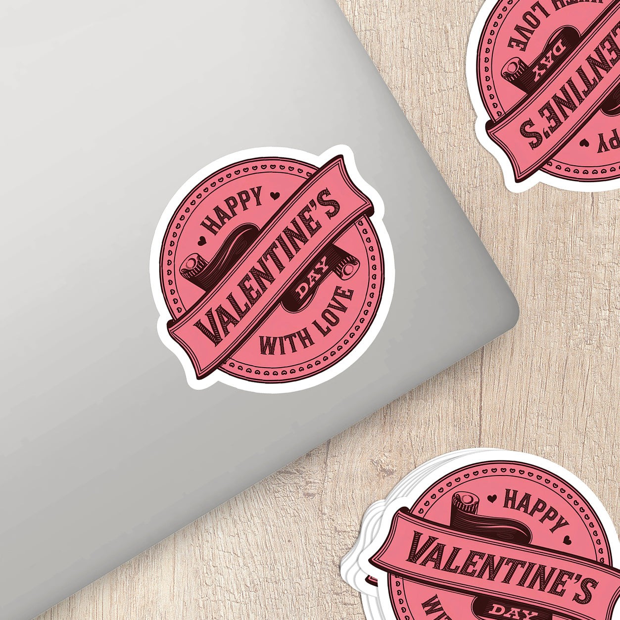 Happy Valentine’s Day With Love Vinyl Sticker