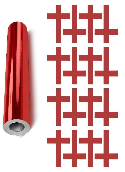 Cross Stickers Chrome Red 2" Religious Envelope Seals Church DC27