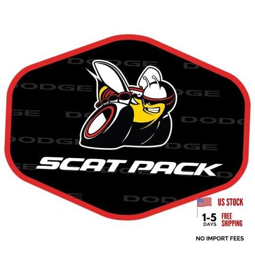 Premium Vinyl Sticker 4" x 3" hex Shape Made in The USA Dodge Scat Pack Bee Logo