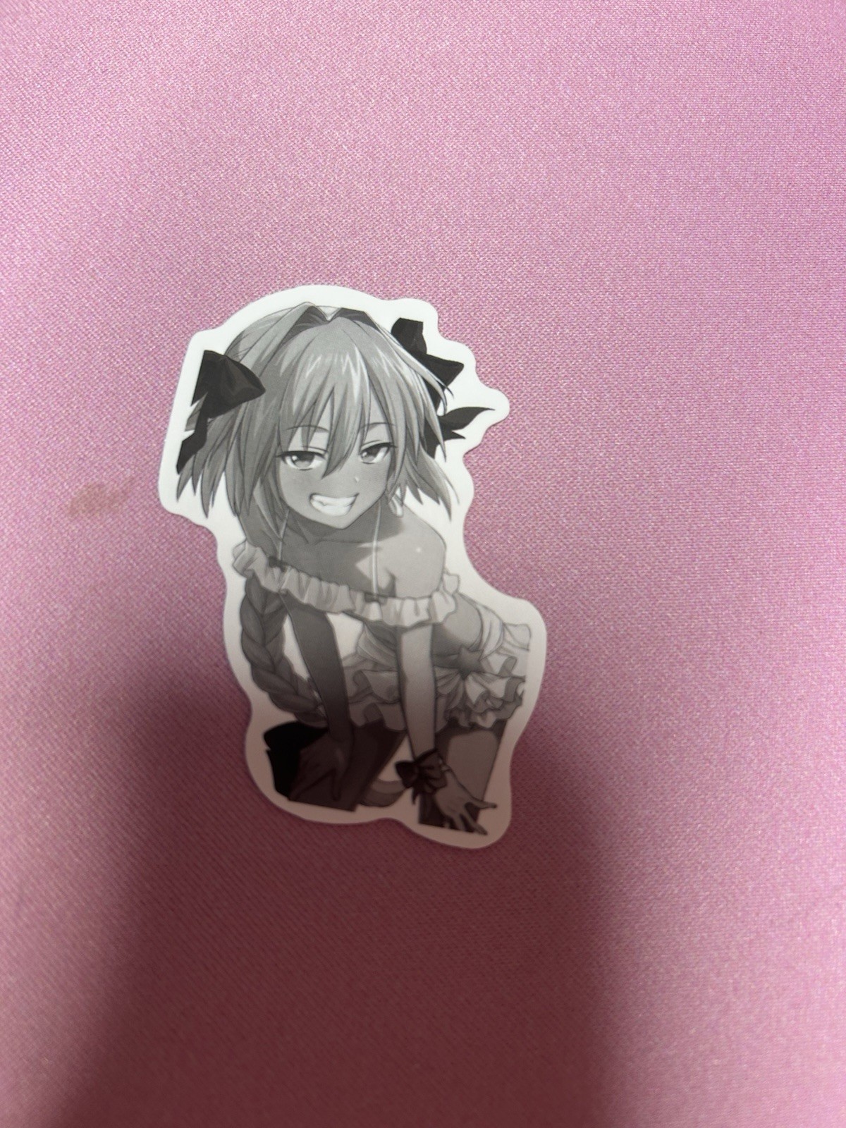 black and white waifu lewd stickers #15