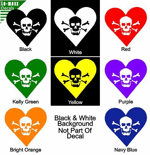 Skull Heart Unique Original Graphic Design Various Sizes Die Cut Vinyl Decal