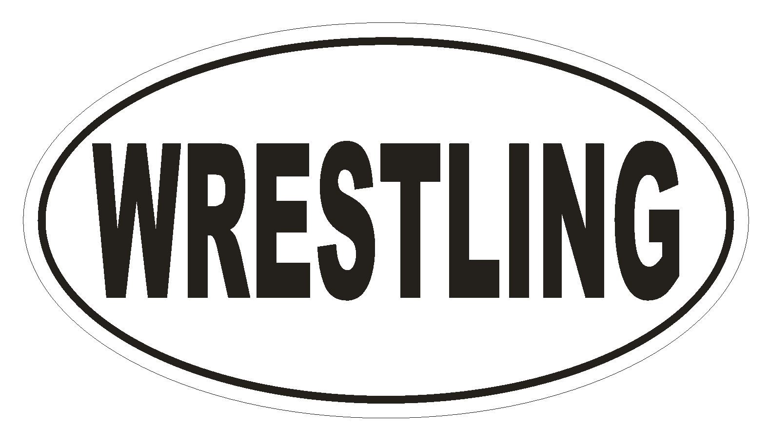 WRESTLING Oval Bumper Sticker or Helmet Sticker D1923 Euro Oval