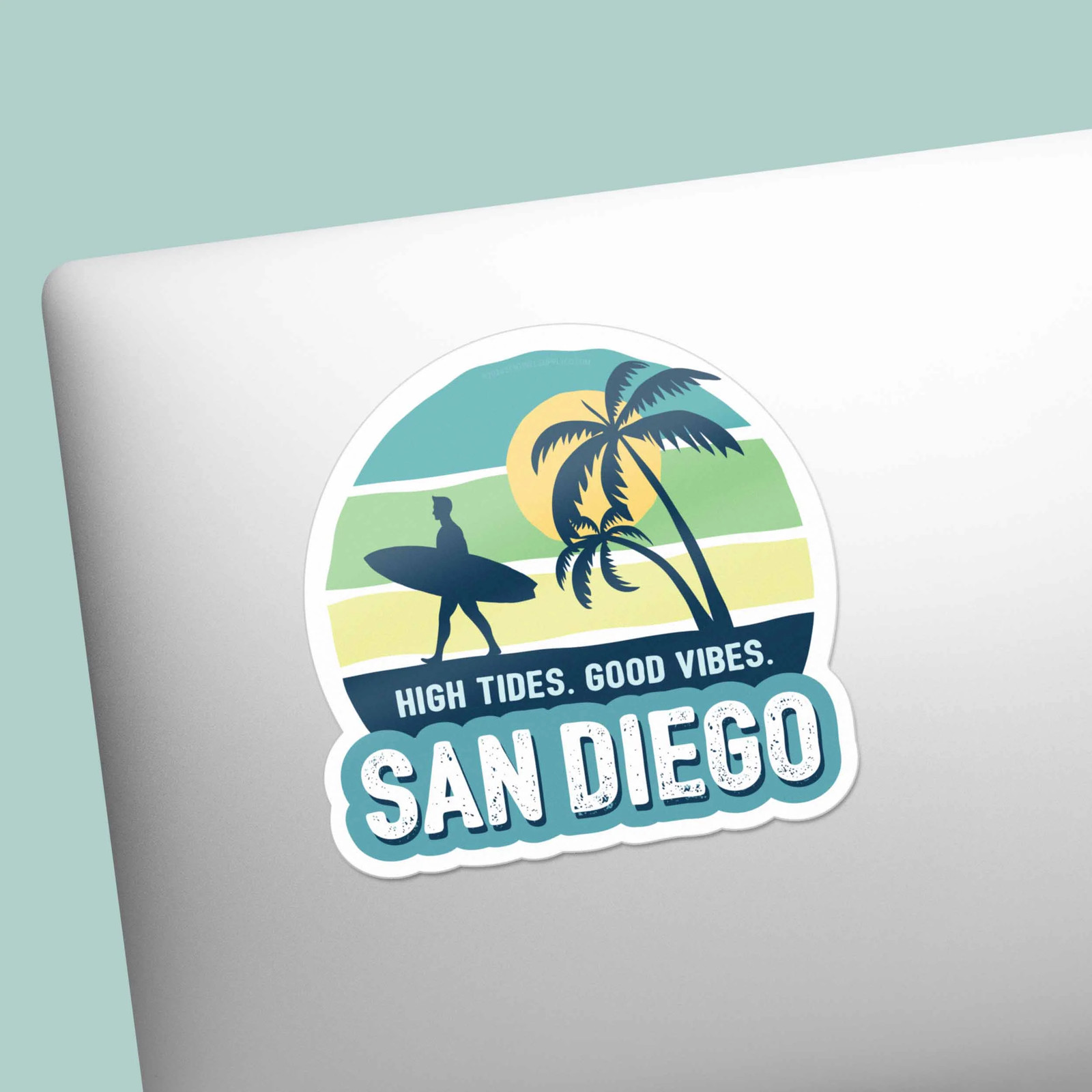 Surf San Diego Sticker – Southern California Decal for Water Bottle or Laptop