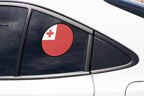 Tonga Flag Circle Sticker Decal