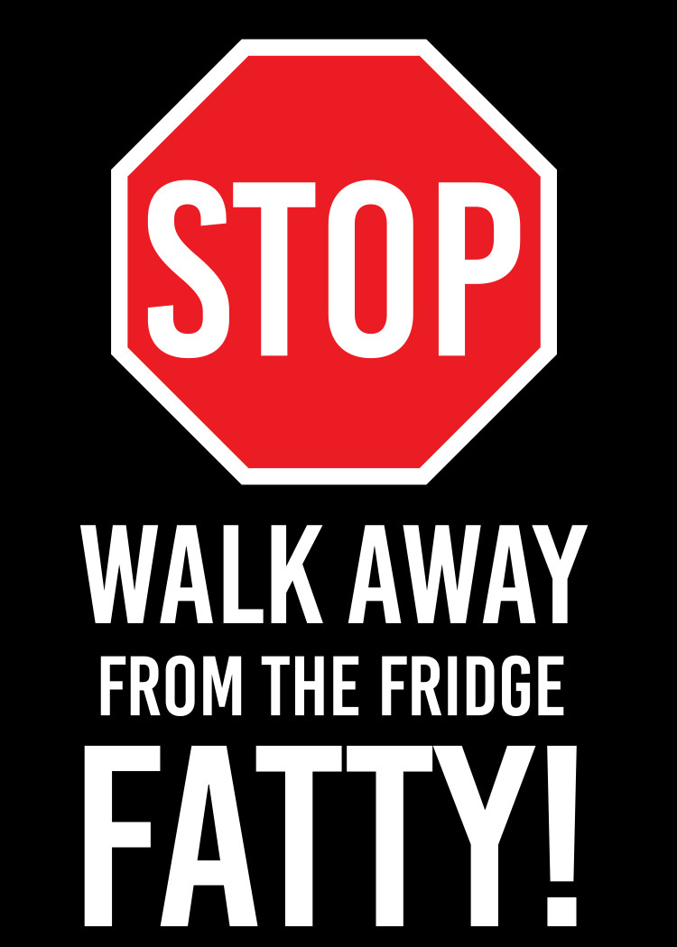 "Walk Away Fatty!" Fridge Magnet Kitchen Home Decor – 3.5" x 2.5" Made in USA
