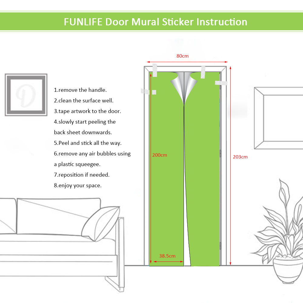 3D Door Wall Fridge Sticker Decals Waterproof Adhesive Scene Mural Home Decor