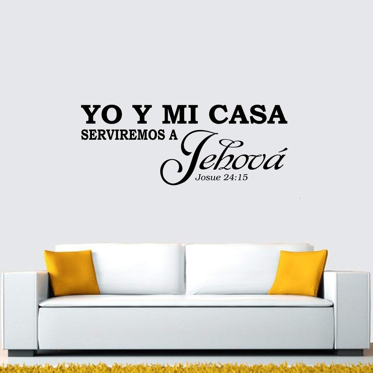 Yo Y Mi Casa Serviremos A Jehová, Bible Verse Wall Decal, Living Room Bedroom…
