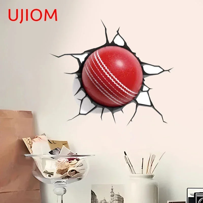 UJIOM 13cm Cricket Crack 3D Wall Stickers Waterproof Vinyl Decals Bedroom