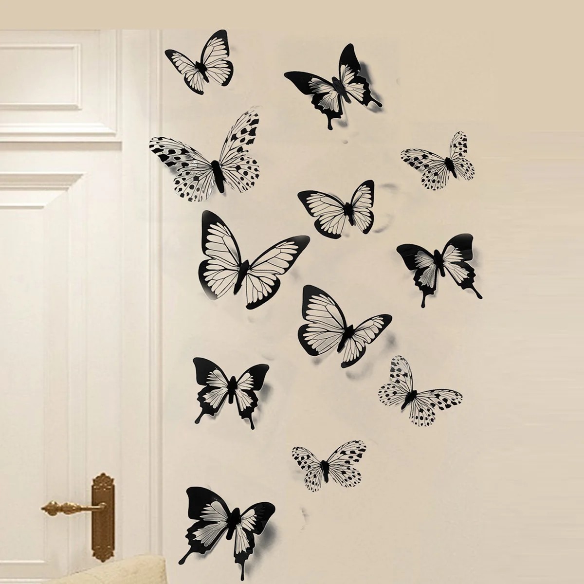 12/24pcs Butterfly Sticker 3D Wall Decoration for Living Room & Bedroom Stickers