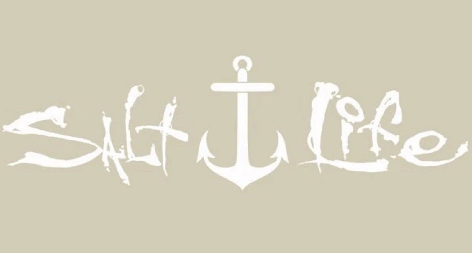 Salt Life Decal – 8" Medium Surface Mount Sticker – Anchor – White