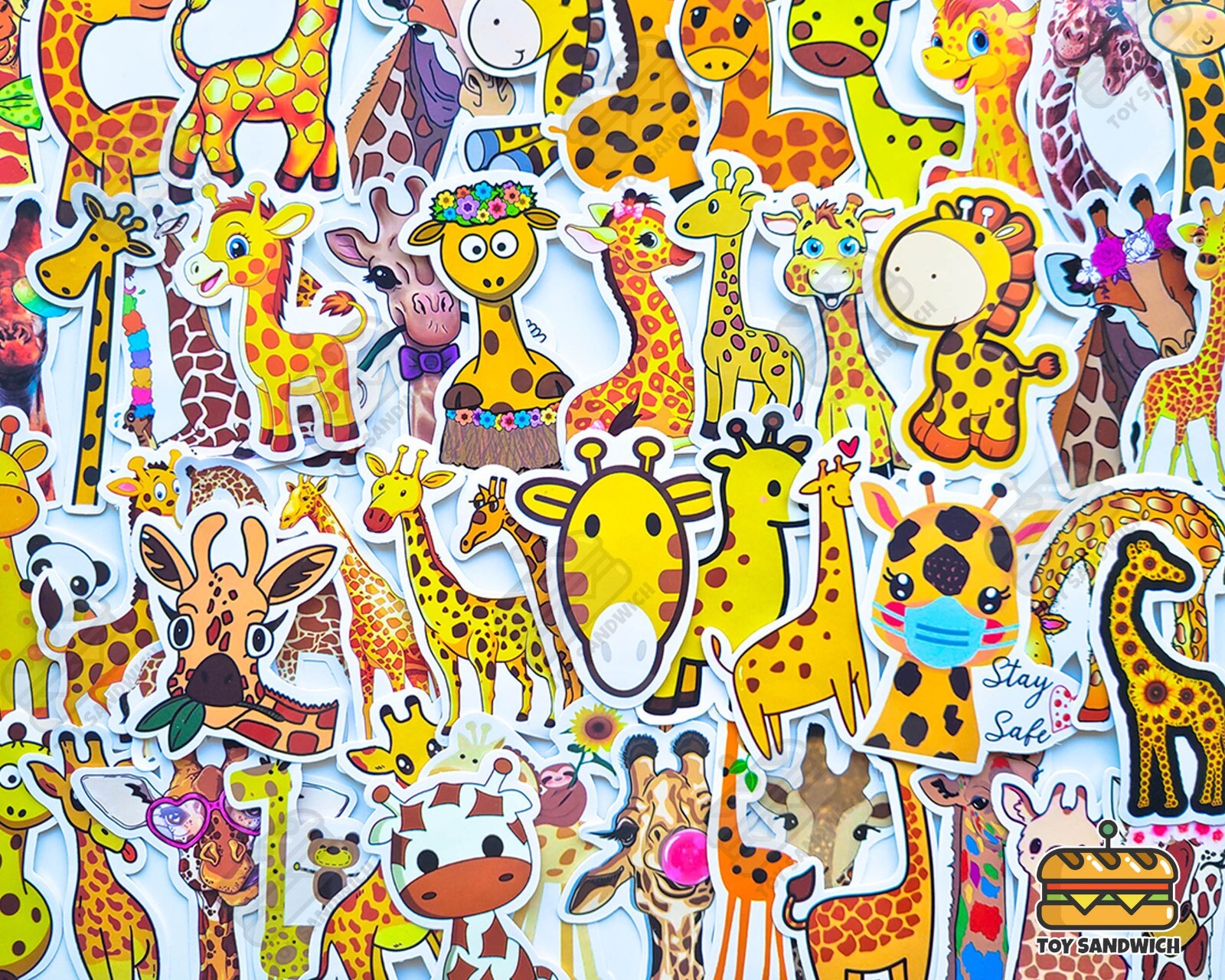 50 pcs "Giraffe" Sticker Pack Giraffe Nursery Giraffe Print Africa Safari Zoo