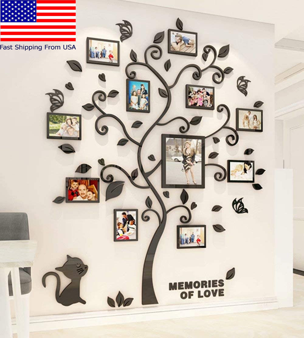 Decor Smart Love Family Tree Wall Decor Picture Frame Collage Removable 3D DIY