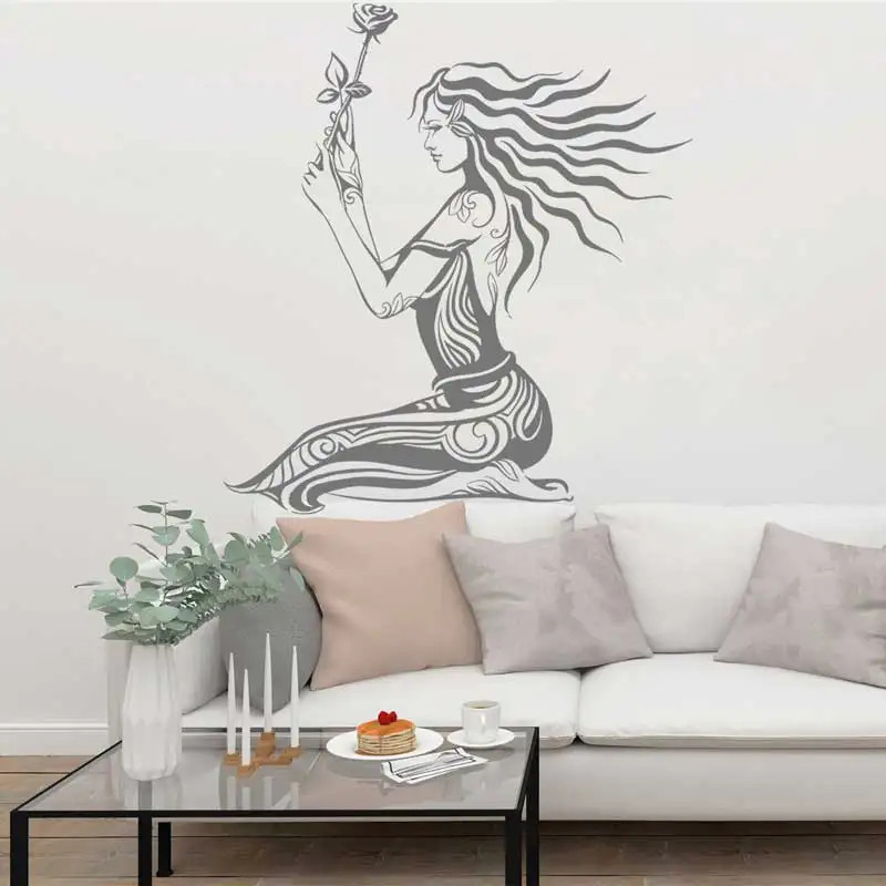 Couple Room Decorative Wall Stickers Home Bedside Dress Up Glass Beauty