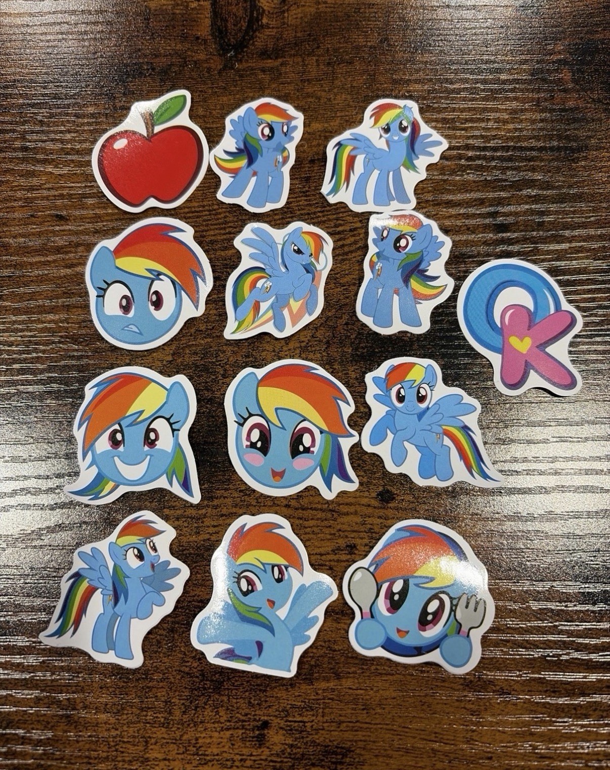 13 1.5” Rainbow Dash MLP My Little Pony die cut vinyl Sticker lot bundle hasbro