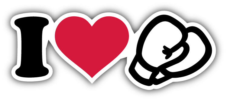 I Love Boxing Car Bumper Sticker Decal