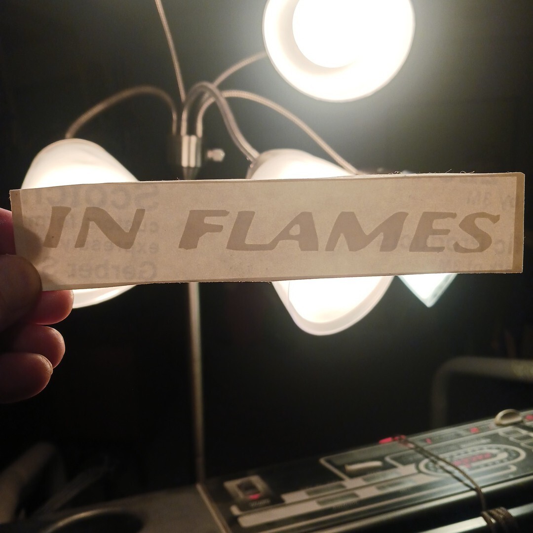 In Flames Vinyl Sticker Decal Metal Band Rare Vintage White 1.5" X 6.5"
