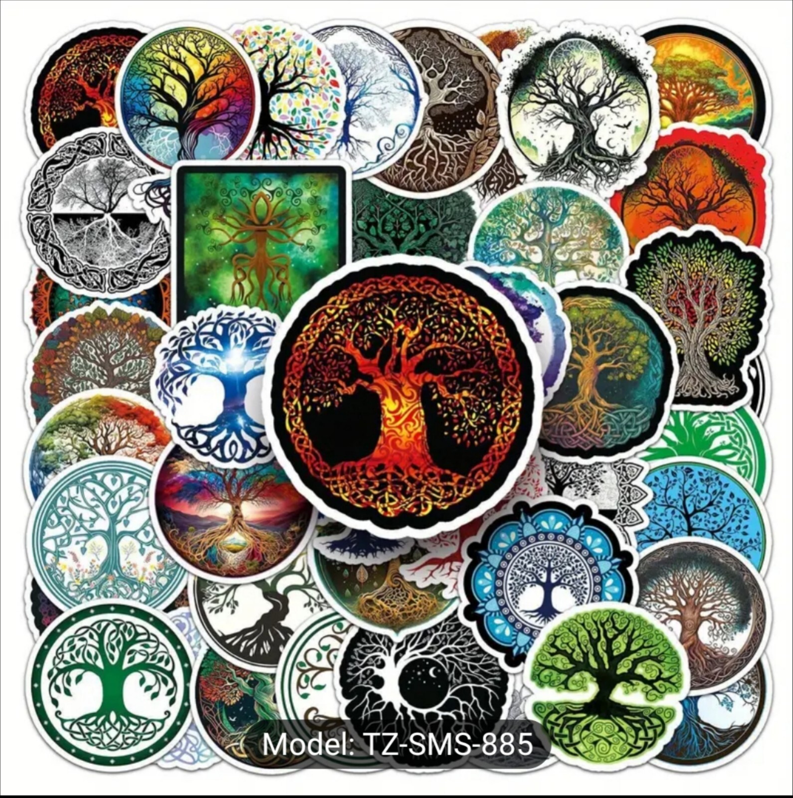 10 PCS Tree of Life Celtic Totem Stickers BRAND NEW