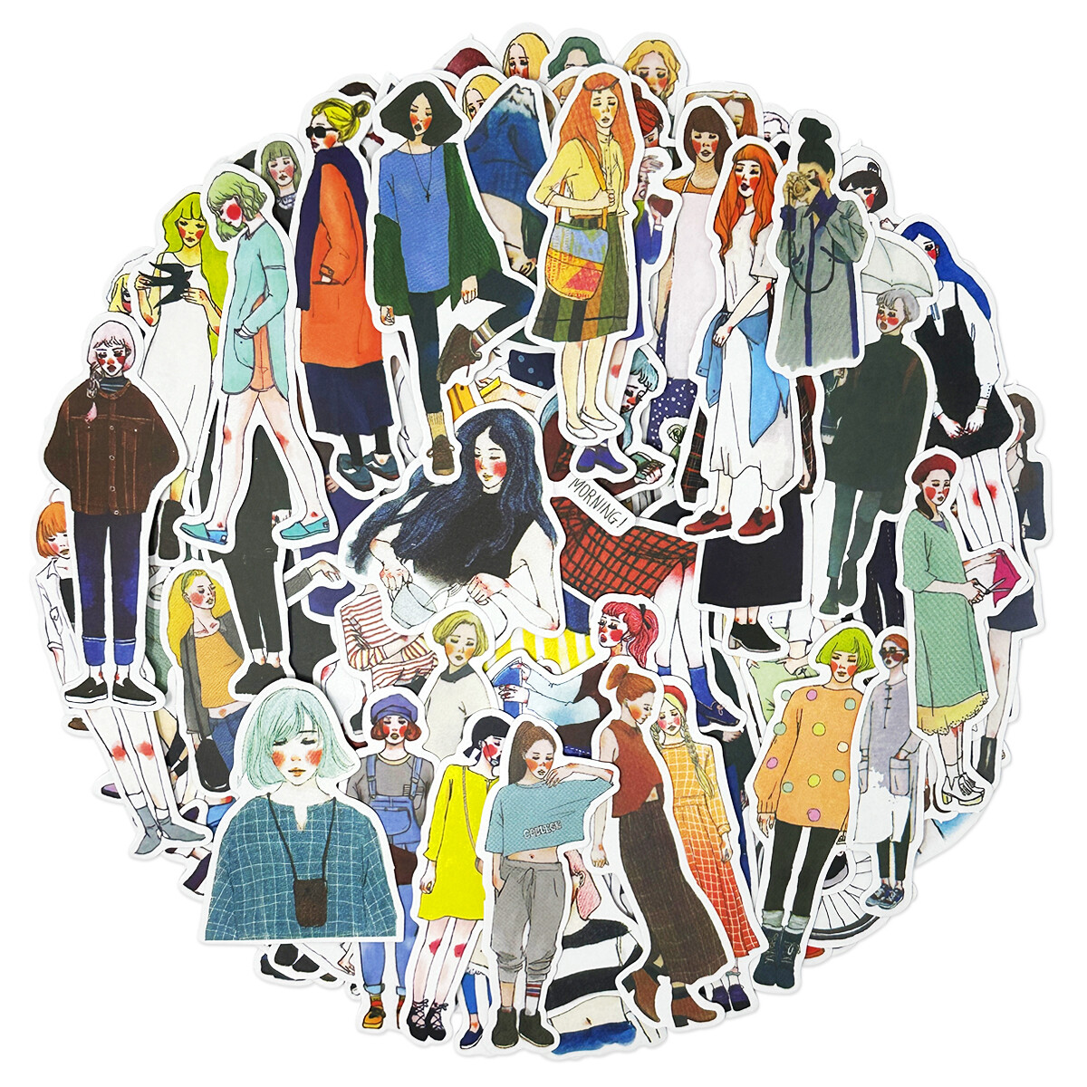 Wrapables Fashion Women People Vinyl Stickers for Scrapbooking, Journaling