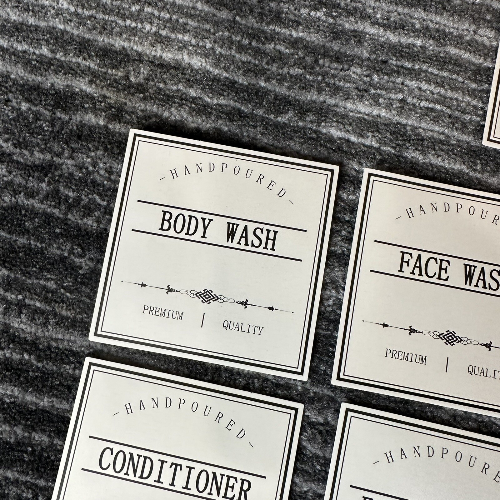 9 White Waterproof Labels Bottles Farmhouse Bathroom Kitchen Hand Soap Organize