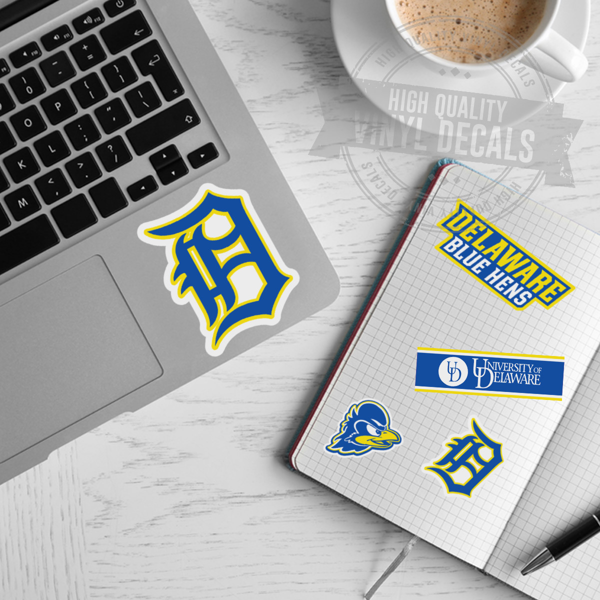 University of Delaware NCAA Blue Hens A4 Printed Vinyl HQ Decal Sticker Kit New