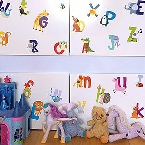 ABC Wall Decals – Alphabet Educational Animal Stickers – Classroom Decor – Pl…