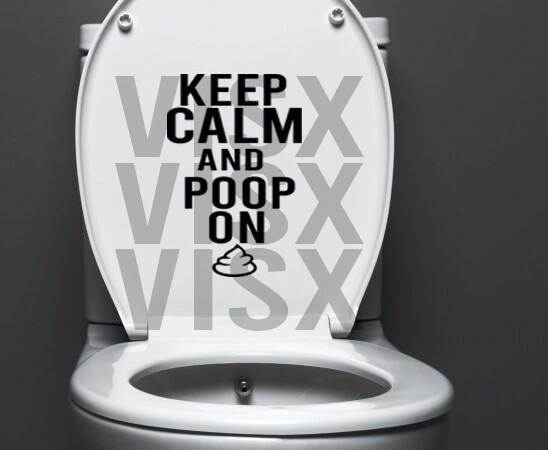 Keep calm and Poop On Toilet Seat Decal Sticker 10"x5.5" funny bathroom art