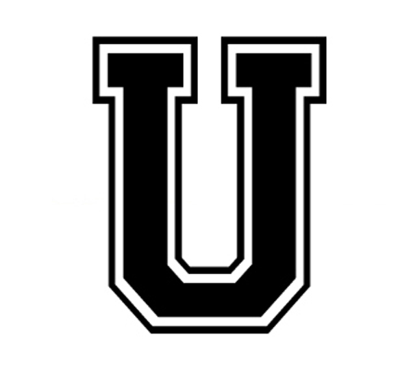 Varsity College Lettering – Letter U – Car Tablet Vinyl Decal