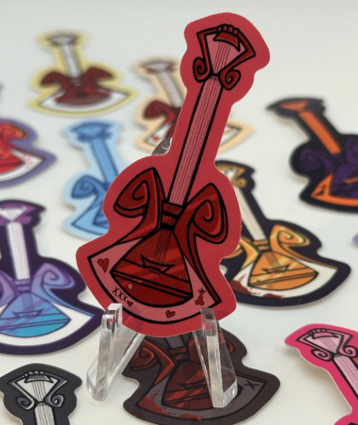 Adam’s Guitars – Hazbin Hotel Fanmade 2” Vinyl Stickers
