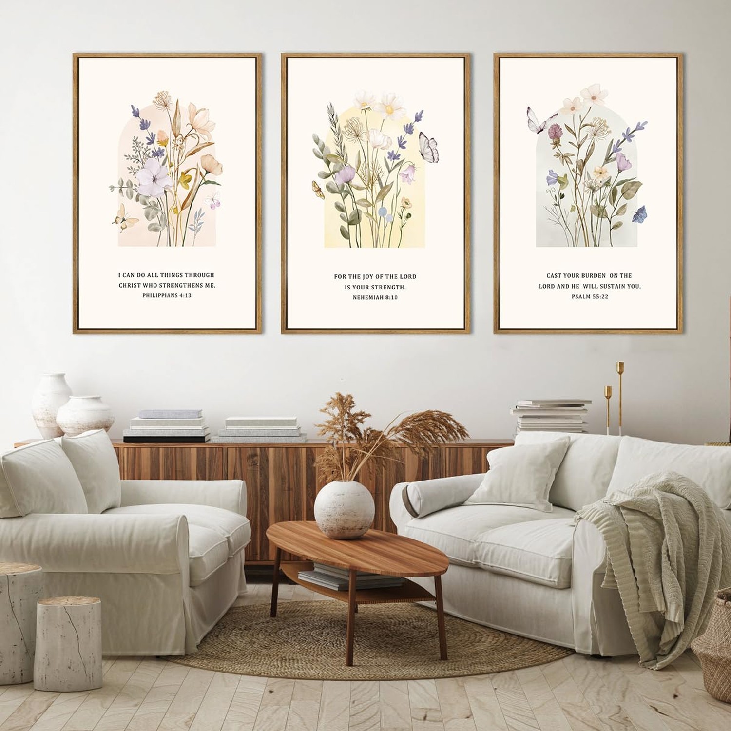 IARTTOP Extra Large Christian Easter Wall Art Framed 24×36 Inch Floral Bible …
