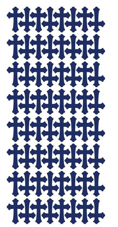 Dark Blue Cross Stickers 1" DC24-065