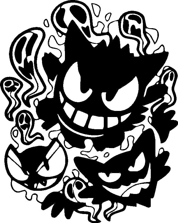 Pokemon Gengar Wall Vinyl Decal 18×22.5 Mega Evolution Mural