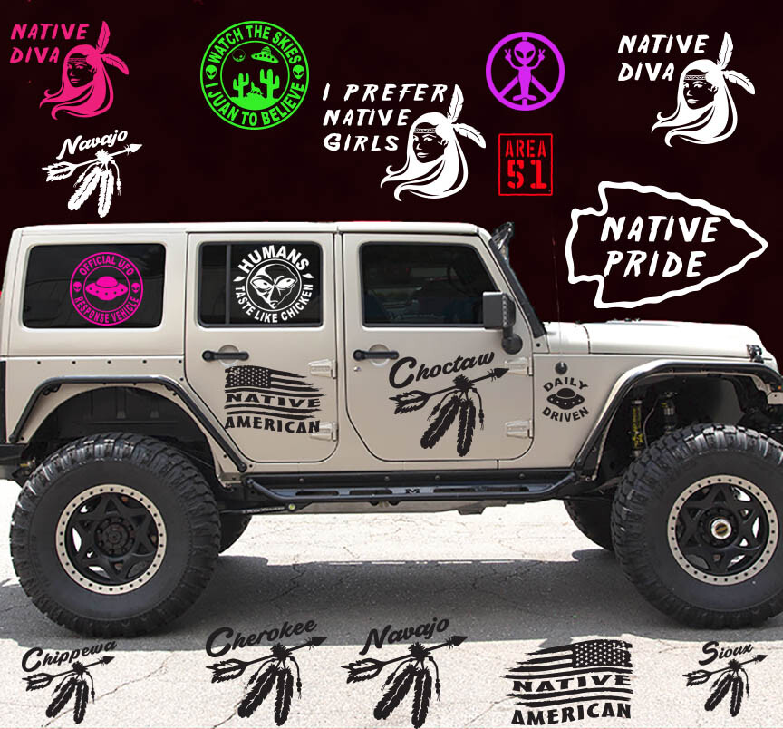 – Native American Arrow with Feathers Choctaw sticker decal