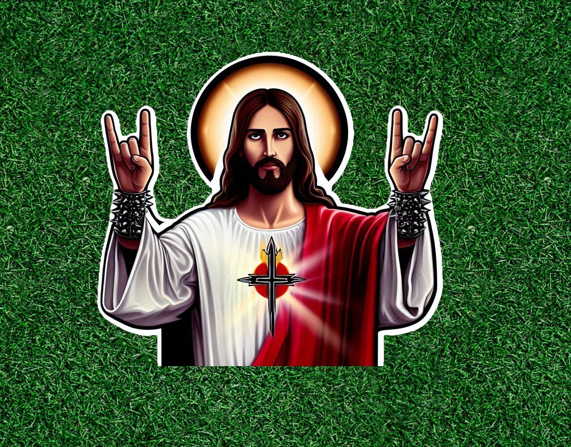 Heavy Metal Jesus vinyl sticker decal – several sizes available