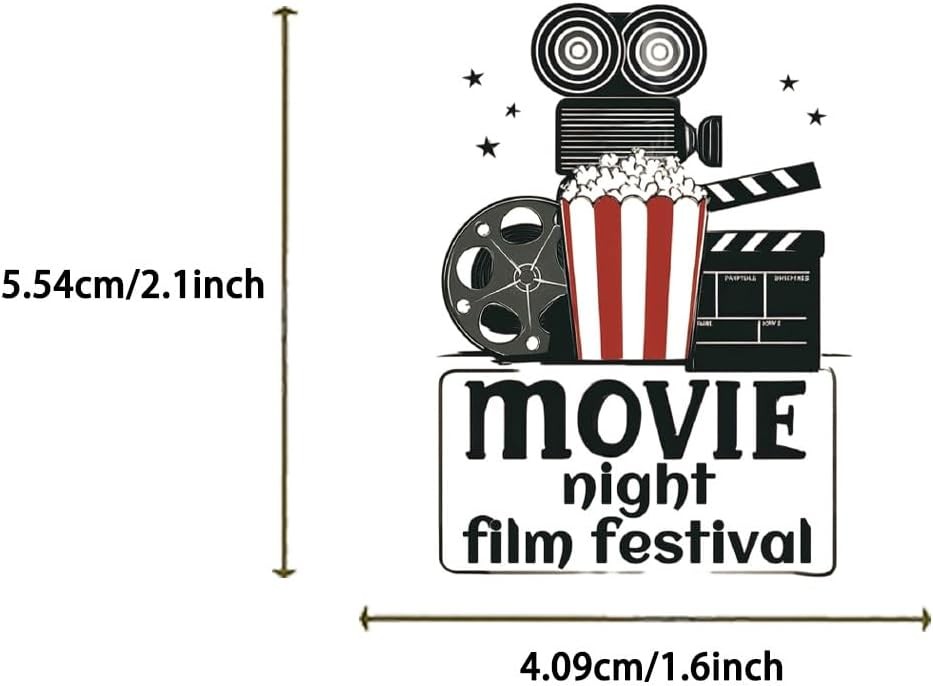 50PCS Movie Night Stickers Retro Cinema Vinyl Decals for Phone Laptop