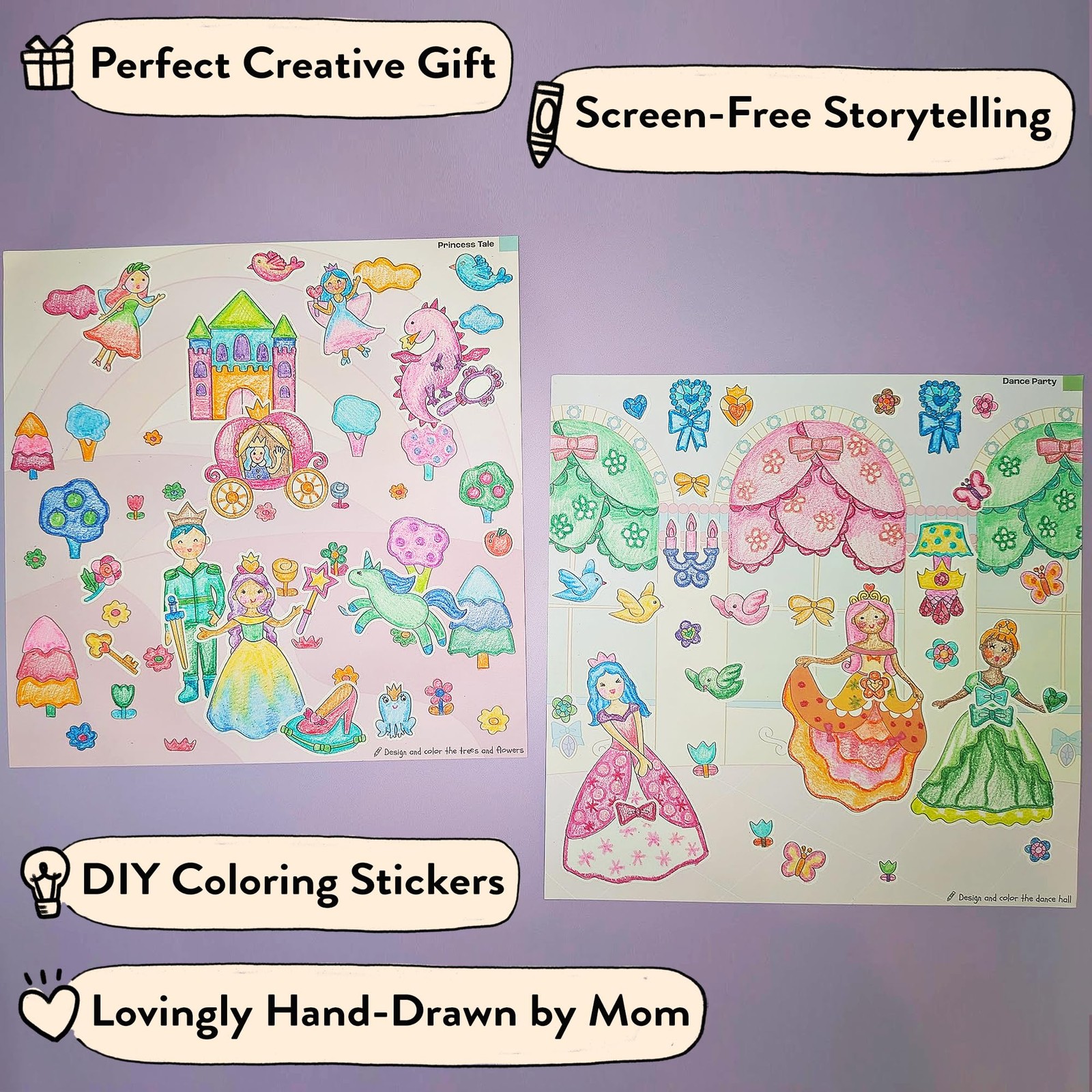 Together Art Princess Color Your Own Storytelling Sticker Kit Your Own Diy